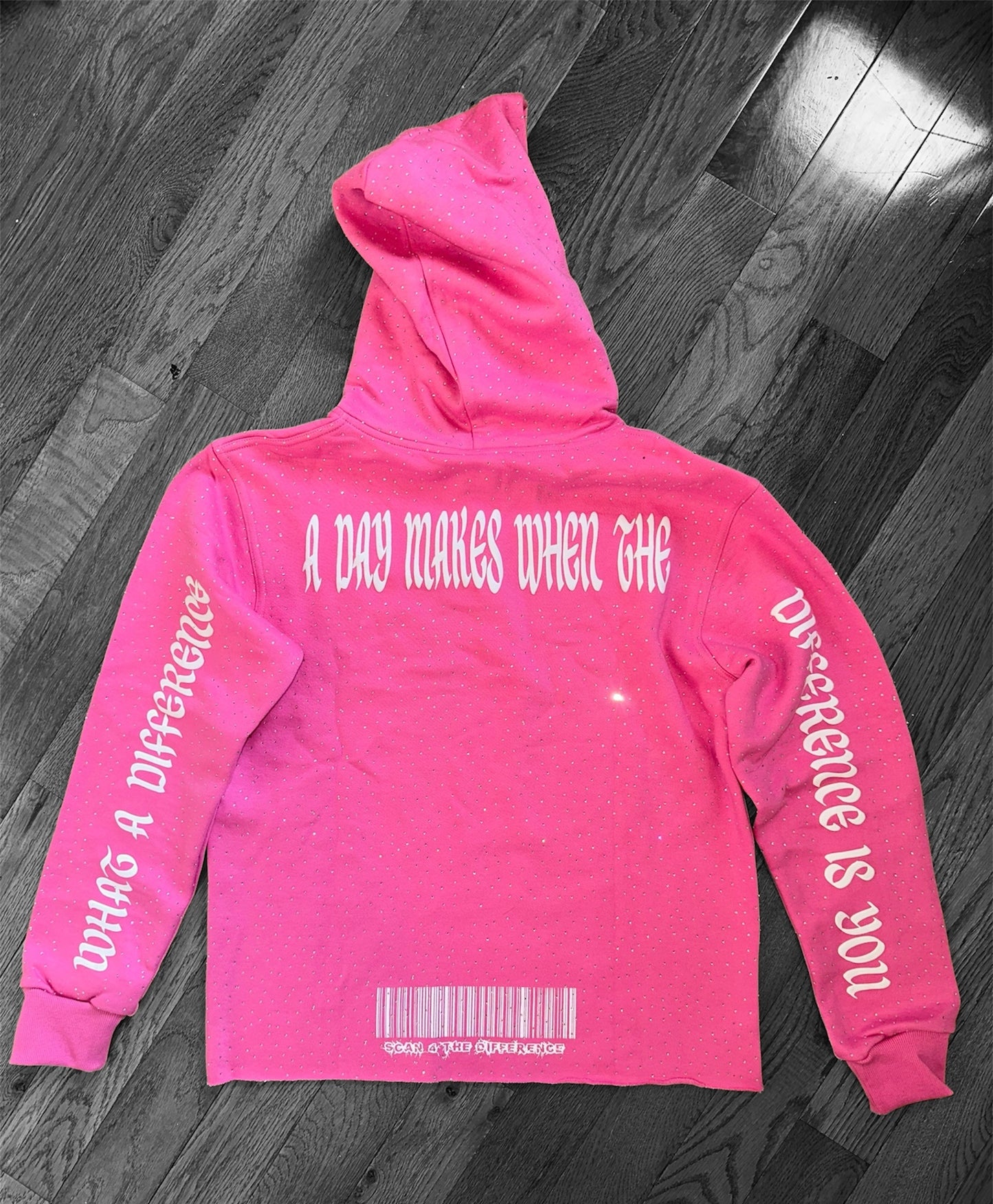 THE DIFFERENCE IS YOU RHINESTONE (PINK) HOODIE