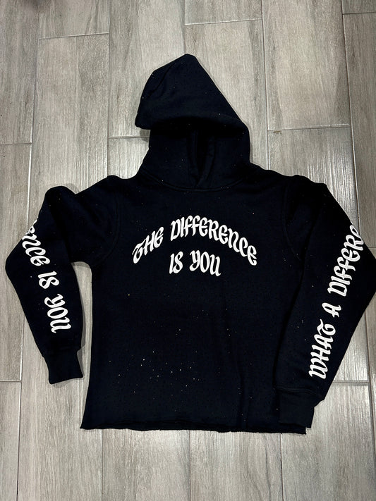 THE DIFFERENCE IS YOU RHINESTONE (BLACK) HOODIE