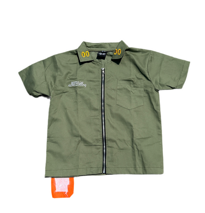 “BETTER ALONE” DICKIES ZIP UP (OLIVE/ORANGE)