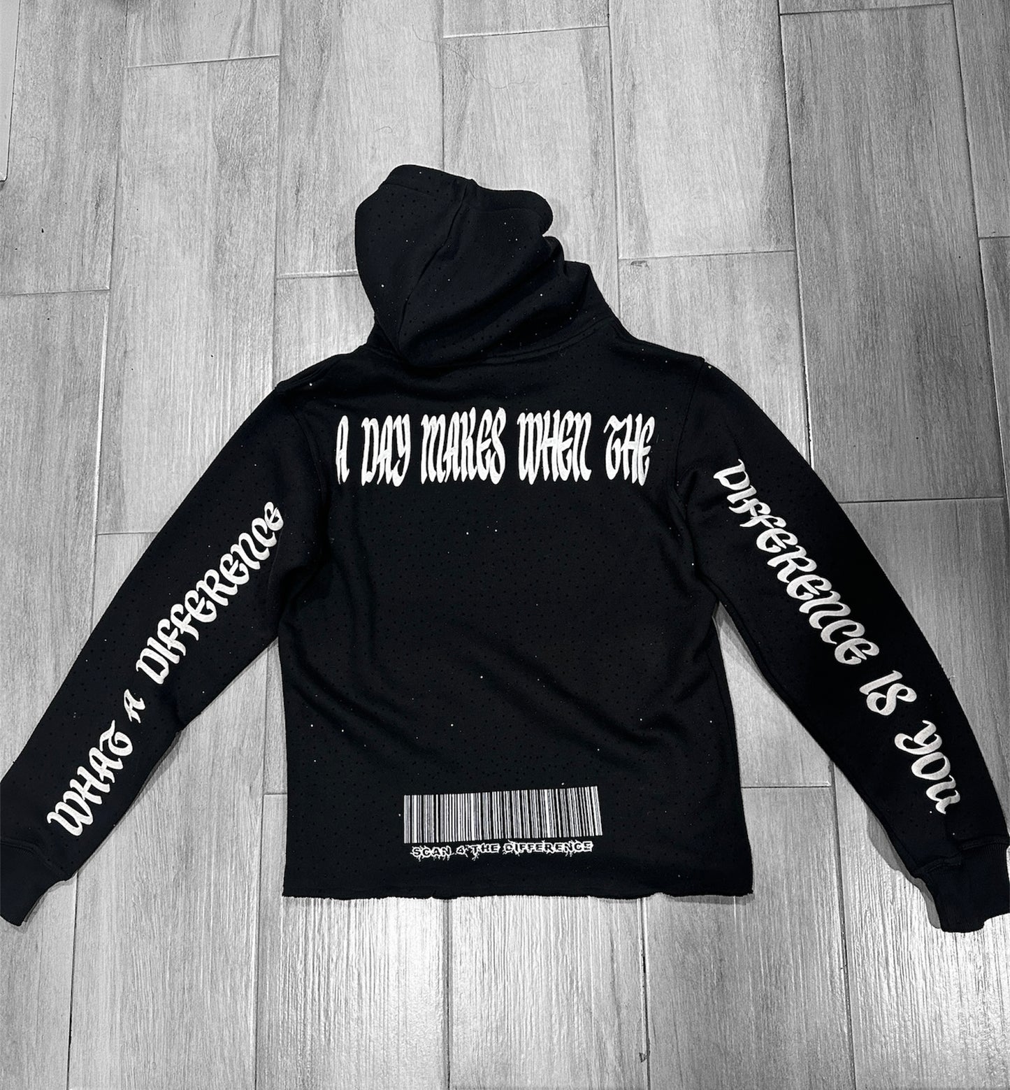 THE DIFFERENCE IS YOU RHINESTONE (BLACK) HOODIE