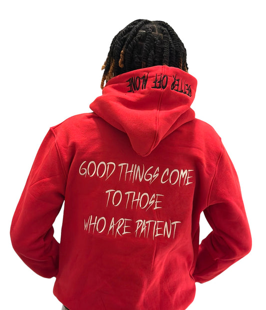 BE PATIENT HOODIE (RED)